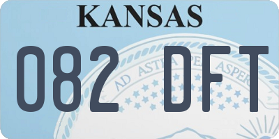 KS license plate 082DFT