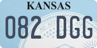 KS license plate 082DGG