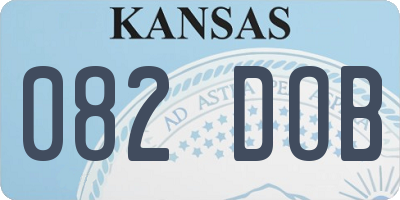 KS license plate 082DOB