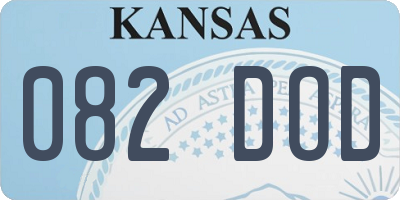 KS license plate 082DOD