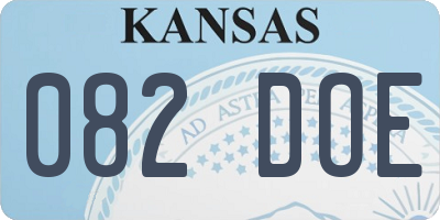 KS license plate 082DOE