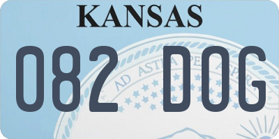 KS license plate 082DOG