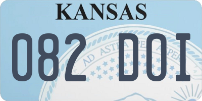 KS license plate 082DOI