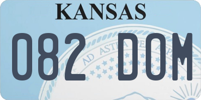KS license plate 082DOM