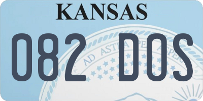 KS license plate 082DOS