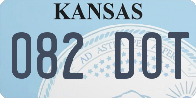 KS license plate 082DOT