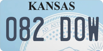 KS license plate 082DOW