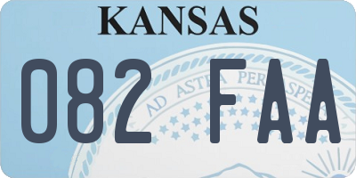 KS license plate 082FAA