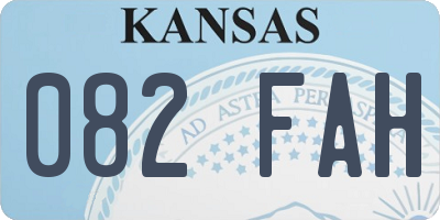 KS license plate 082FAH