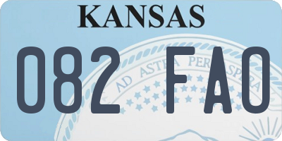 KS license plate 082FAO