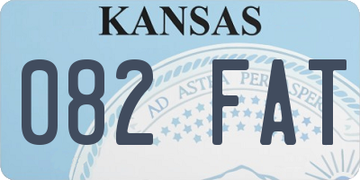 KS license plate 082FAT