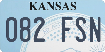 KS license plate 082FSN