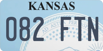 KS license plate 082FTN