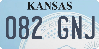 KS license plate 082GNJ