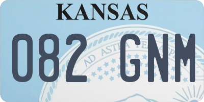 KS license plate 082GNM