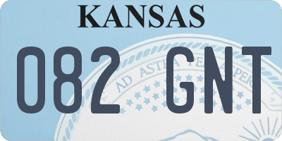 KS license plate 082GNT