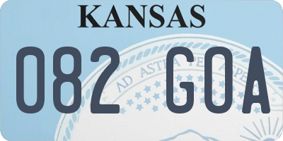 KS license plate 082GOA
