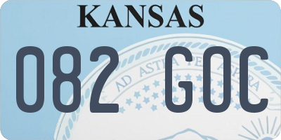 KS license plate 082GOC