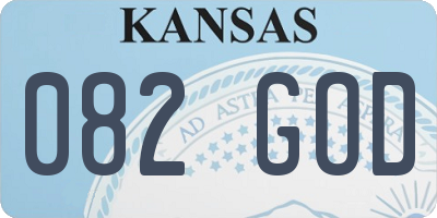KS license plate 082GOD