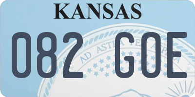 KS license plate 082GOE