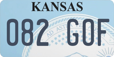 KS license plate 082GOF