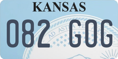 KS license plate 082GOG
