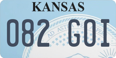 KS license plate 082GOI