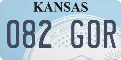 KS license plate 082GOR
