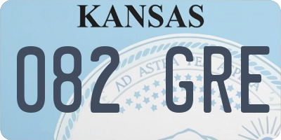 KS license plate 082GRE