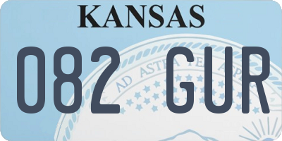 KS license plate 082GUR