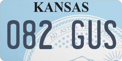 KS license plate 082GUS