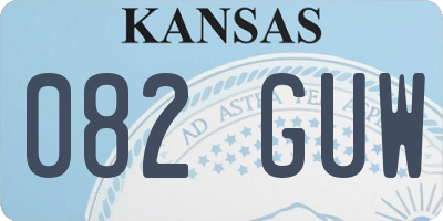 KS license plate 082GUW