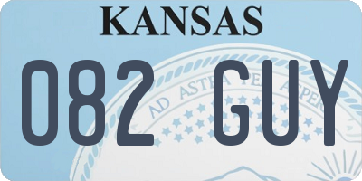 KS license plate 082GUY