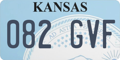 KS license plate 082GVF
