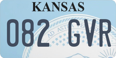 KS license plate 082GVR
