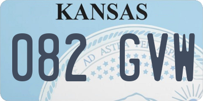 KS license plate 082GVW