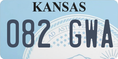KS license plate 082GWA