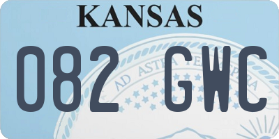 KS license plate 082GWC