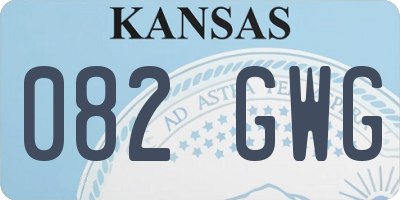 KS license plate 082GWG