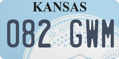 KS license plate 082GWM