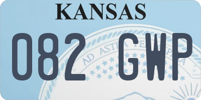 KS license plate 082GWP