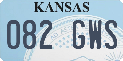 KS license plate 082GWS