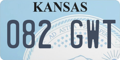 KS license plate 082GWT