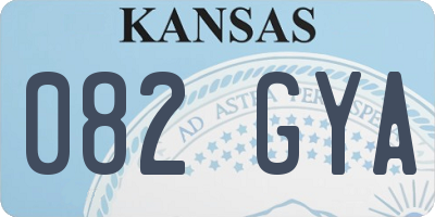 KS license plate 082GYA