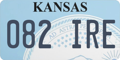 KS license plate 082IRE