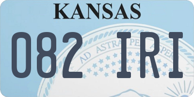 KS license plate 082IRI