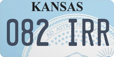 KS license plate 082IRR