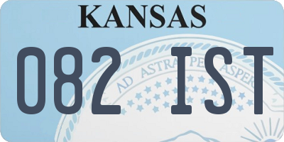 KS license plate 082IST