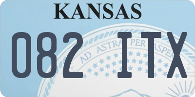 KS license plate 082ITX