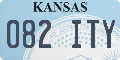 KS license plate 082ITY